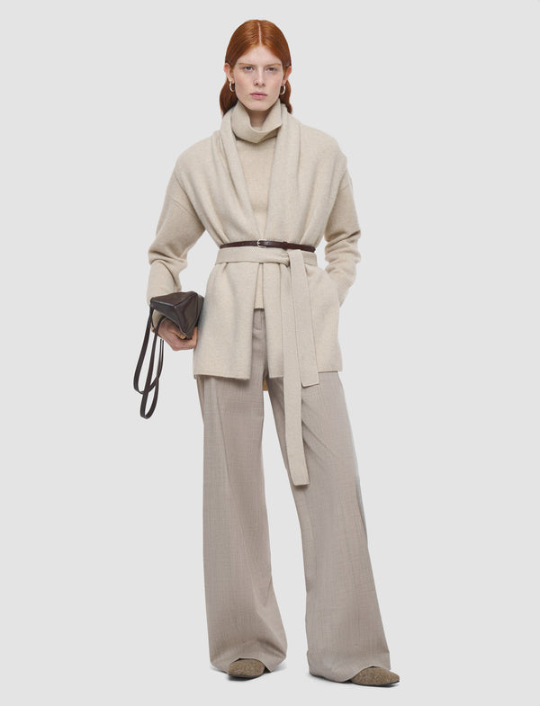 Joseph Brushed Cashmere Sleeveless Wrap Affogato