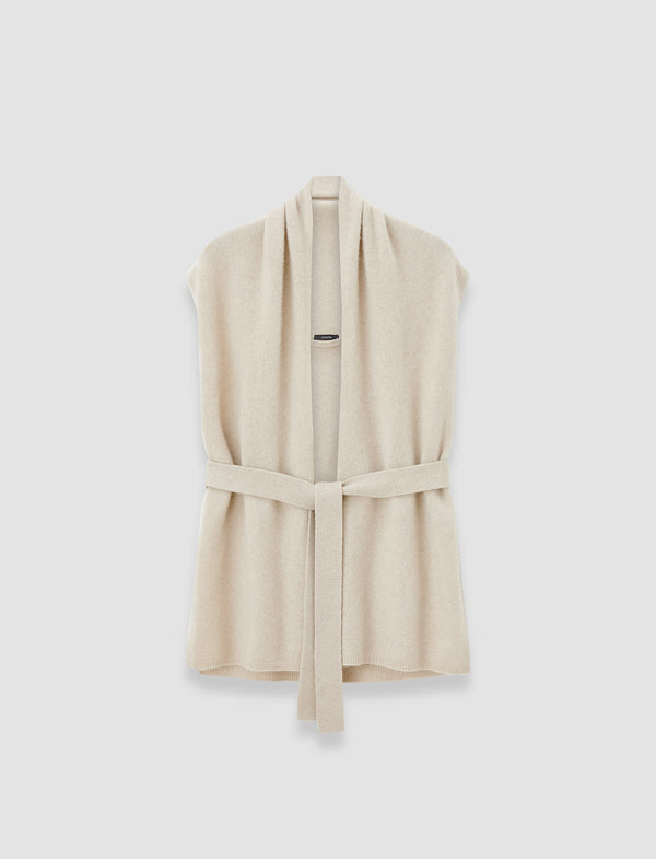 joseph Brushed Cashmere Sleeveless Wrap Affogato