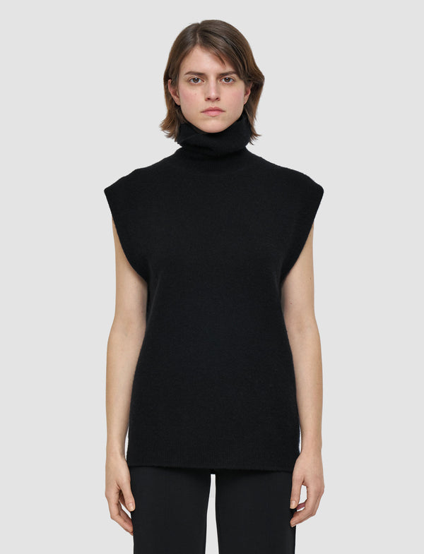 Joseph Brushed Cashmere Vest Black