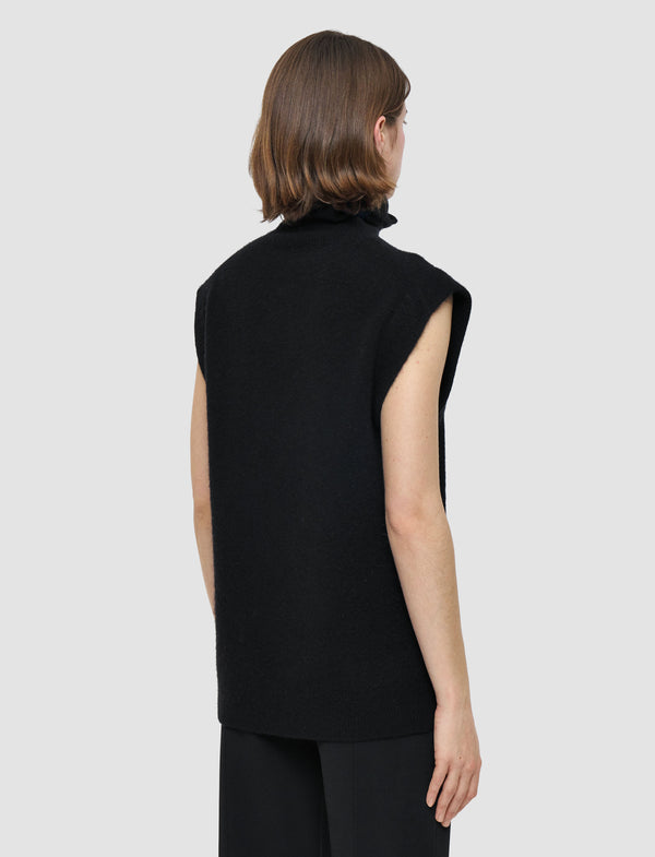 Joseph Brushed Cashmere Vest Black
