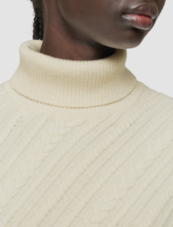 Joseph Cable Knit Merino Wool Jumper Ivory