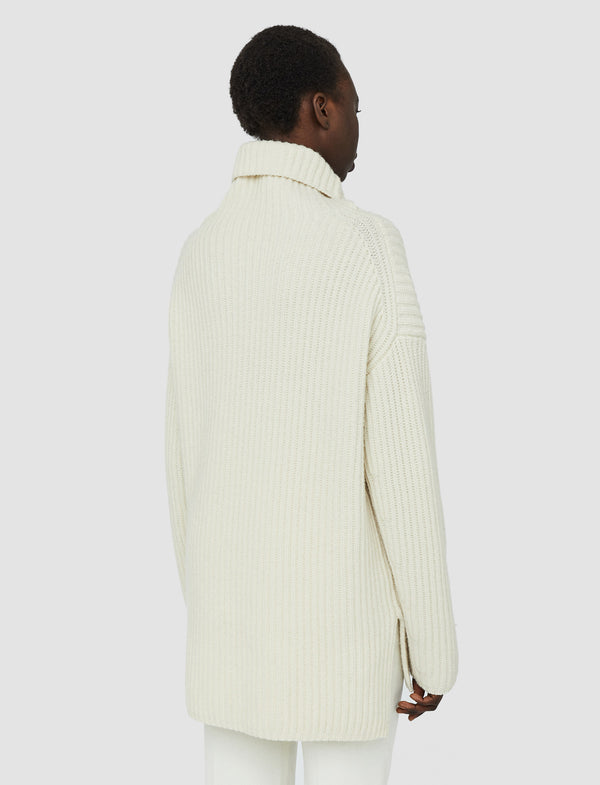 Joseph Cardigan Stitch High Neck Jumper Ivory