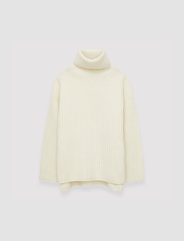 joseph Cardigan Stitch High Neck Jumper Ivory