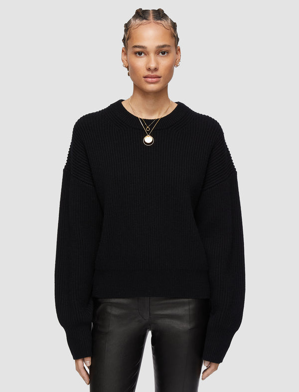 Joseph Cardigan Stitch Jumper Black
