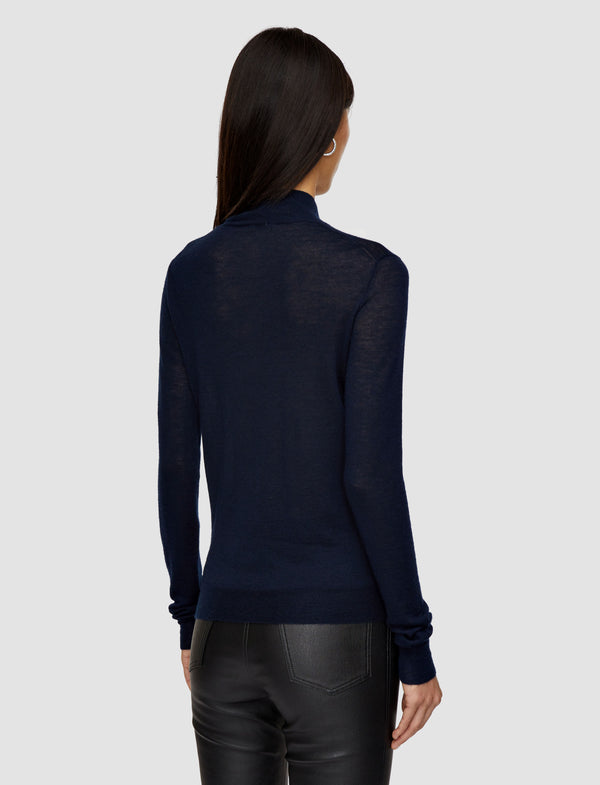 Joseph Cashair High Neck Jumper Navy