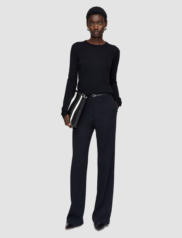 Joseph Cashair Round Neck Jumper Black