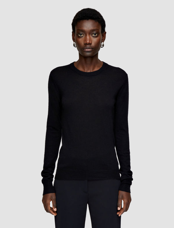 Joseph Cashair Round Neck Jumper Black