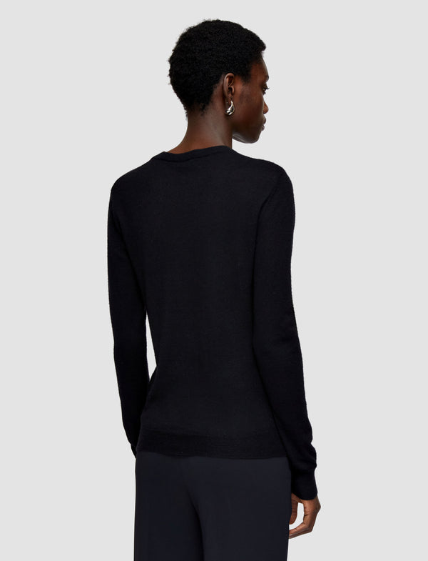 Joseph Cashair Round Neck Jumper Black
