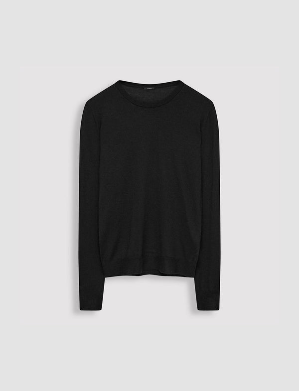 joseph Cashair Round Neck Jumper Black