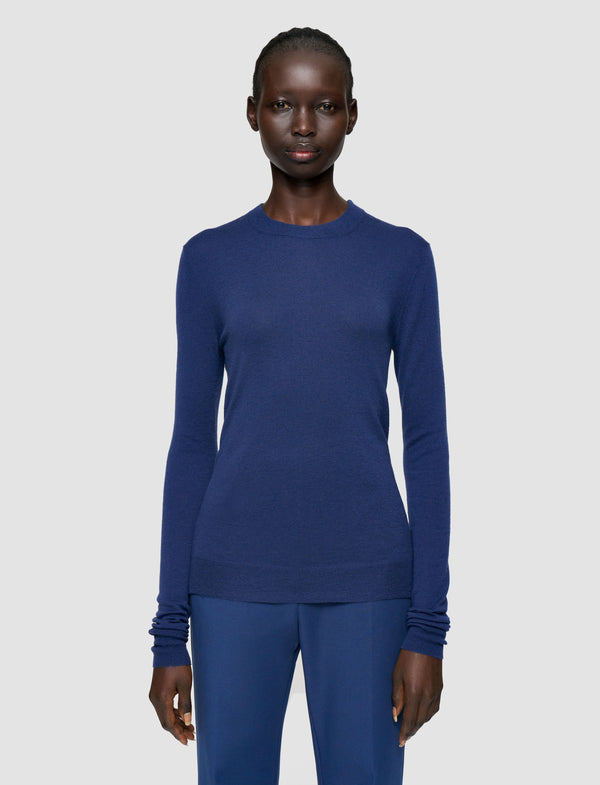 Joseph Cashair Round Neck Jumper Cobalt