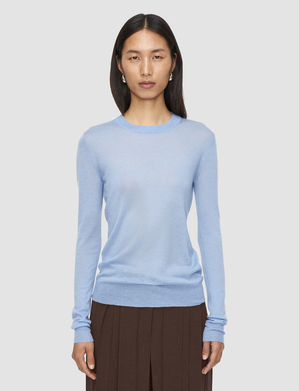 Joseph Cashair Round Neck Jumper Faded Sky