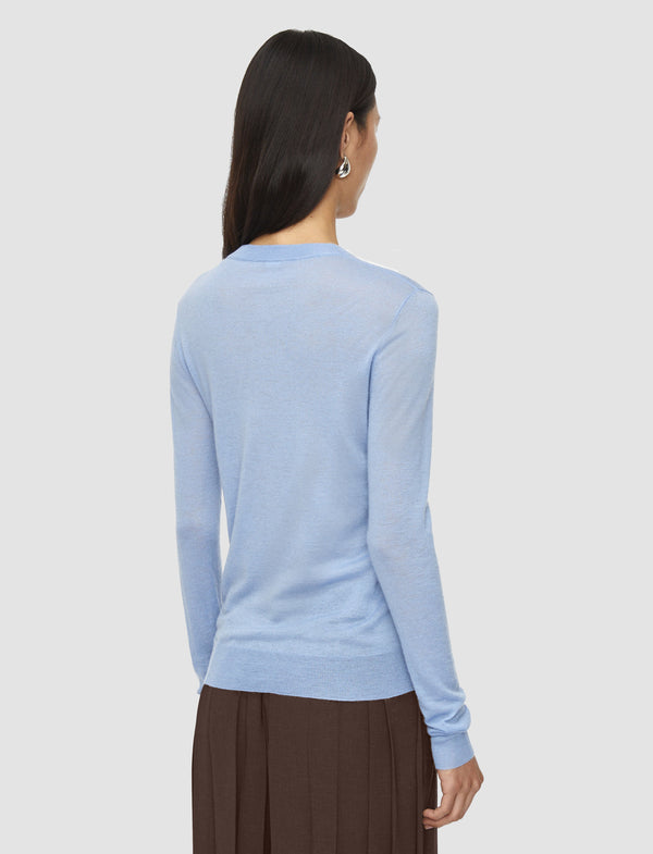 Joseph Cashair Round Neck Jumper Faded Sky