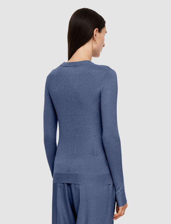 Joseph Cashair Round Neck Jumper Harbour