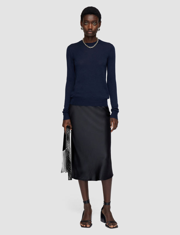 Joseph Cashair Round Neck Jumper Navy