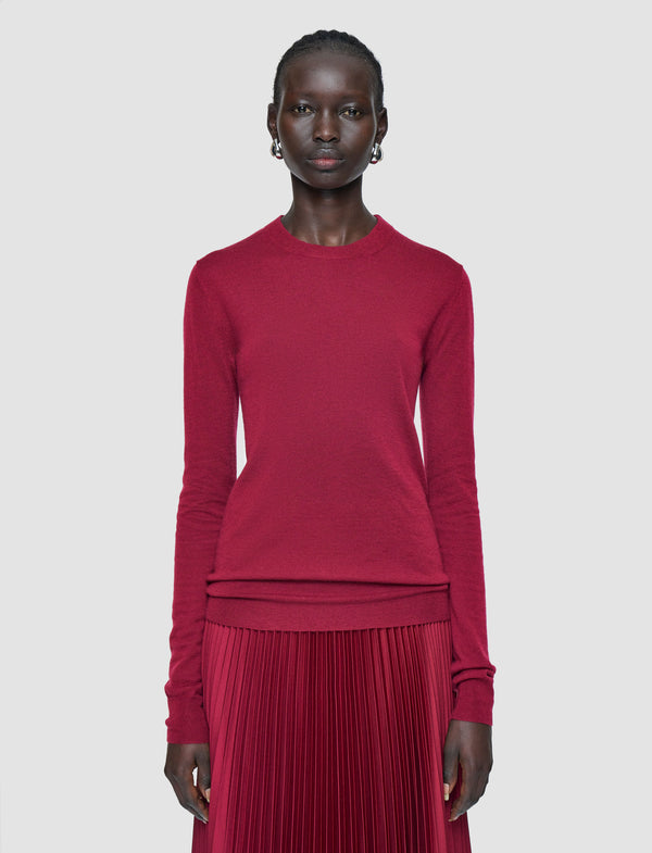 Joseph Cashair Round Neck Jumper Ruby