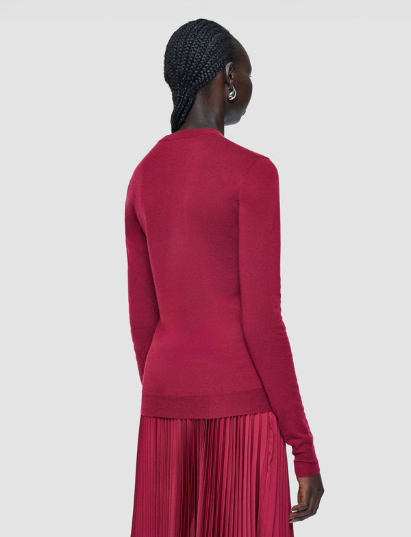 Joseph Cashair Round Neck Jumper Ruby