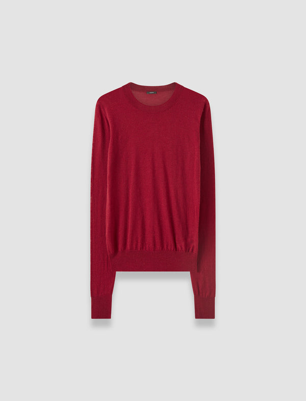 joseph Cashair Round Neck Jumper Ruby