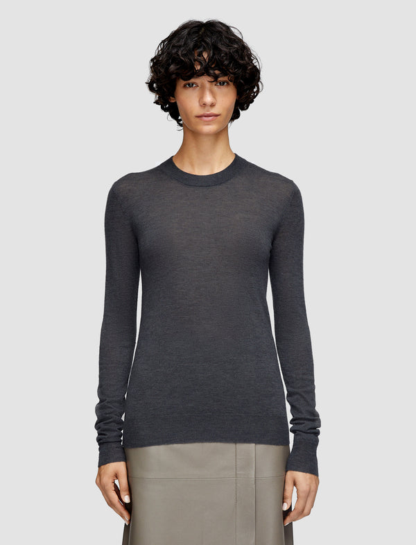 Joseph Cashair Round Neck Jumper Smoke