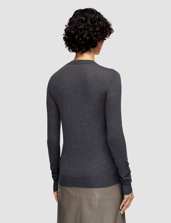 Joseph Cashair Round Neck Jumper Smoke