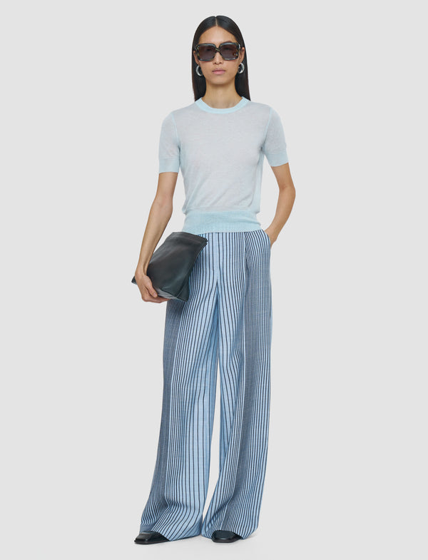 Joseph Cashair Top Oxford Blue