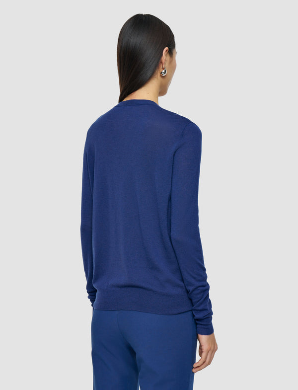 Joseph Cashair V Neck Jumper Cobalt