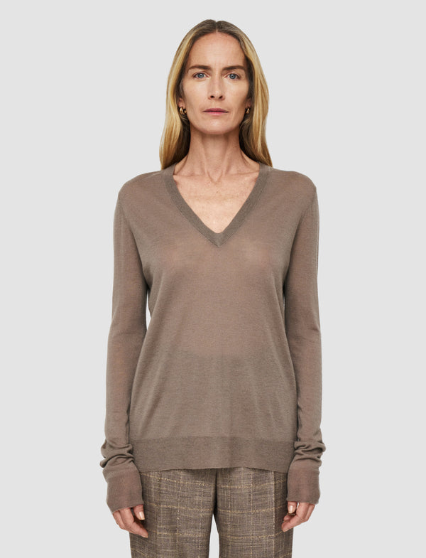 Joseph Cashair V Neck Jumper Escargot