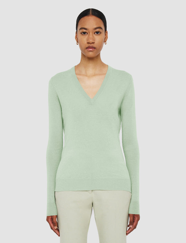 Joseph Cashair V Neck Jumper Matcha