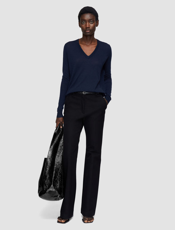 Joseph Cashair V Neck Jumper Navy