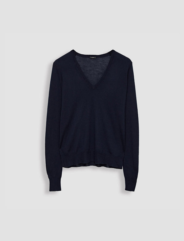 joseph Cashair V Neck Jumper Navy