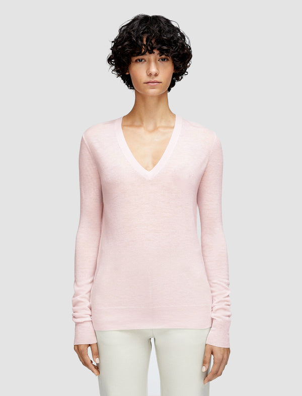 Joseph Cashair V Neck Jumper Rose