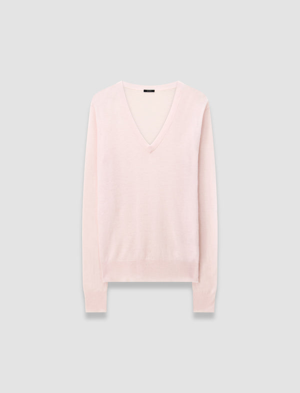 joseph Cashair V Neck Jumper Rose