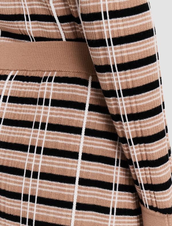 Joseph Check Wool Silk Skirt Blusher Combo
