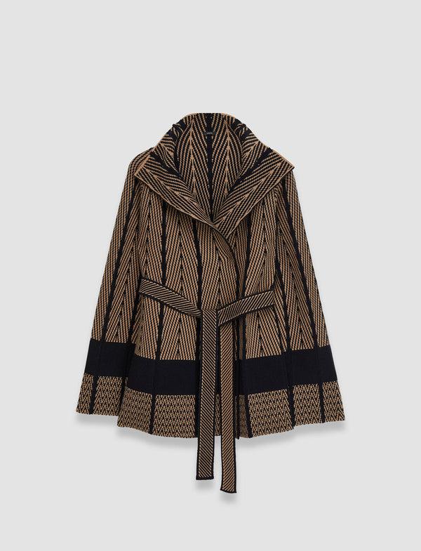 joseph Chevron Jacquard Knitted Jacket Black/Oak