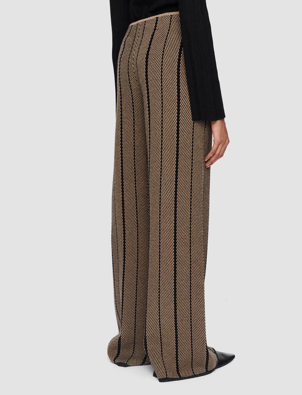 Joseph Chevron Jacquard Knitted Trousers Black/Oak