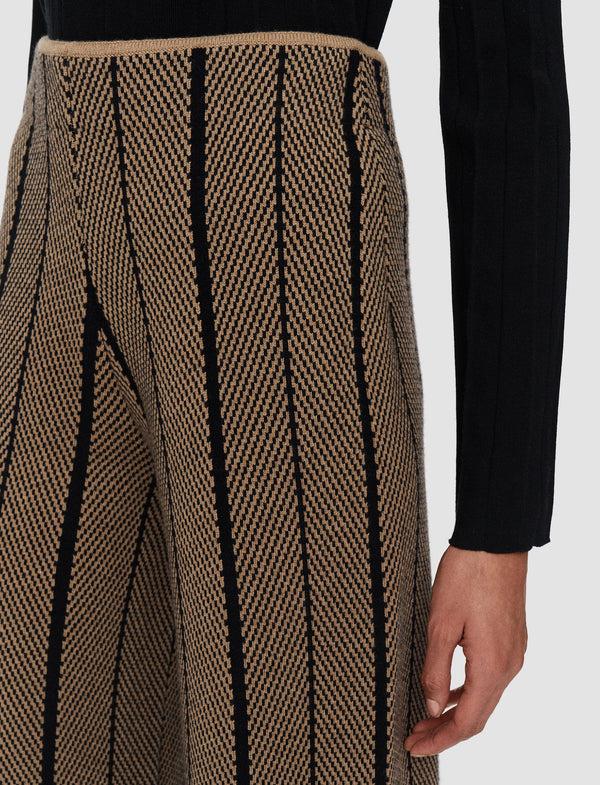 Joseph Chevron Jacquard Knitted Trousers Black/Oak