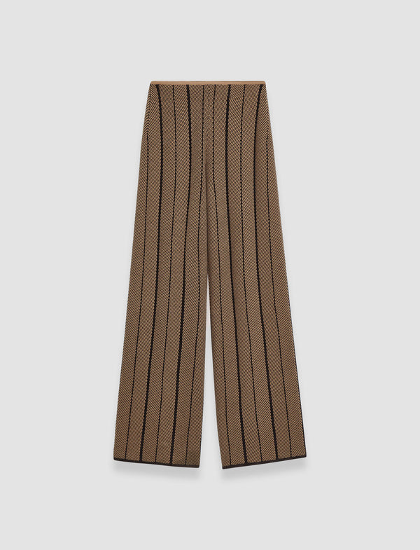 joseph Chevron Jacquard Knitted Trousers Black/Oak