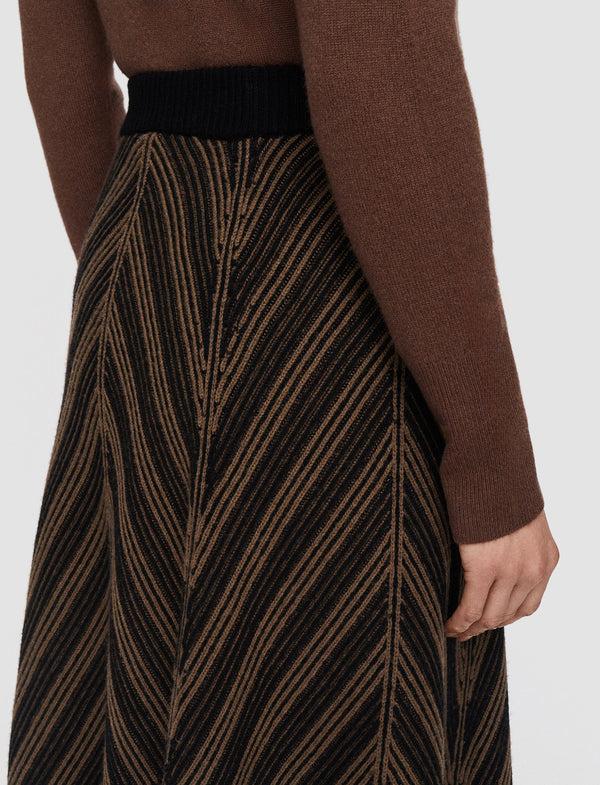 Joseph Chevron Ribbed Skirt Arabica/Black