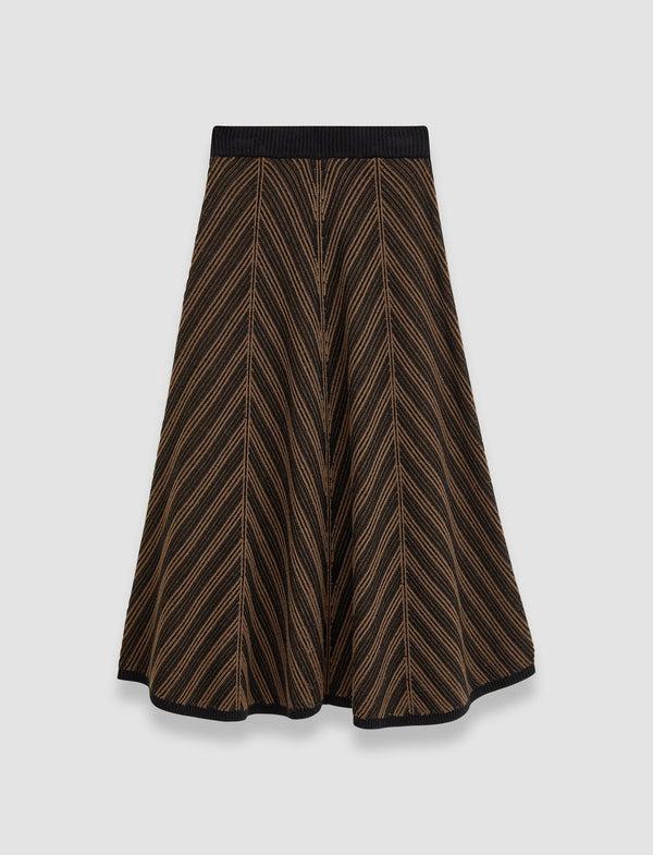 joseph Chevron Ribbed Skirt Arabica/Black