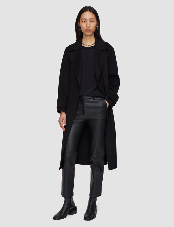 Joseph Coleman Leather Stretch Trousers Black