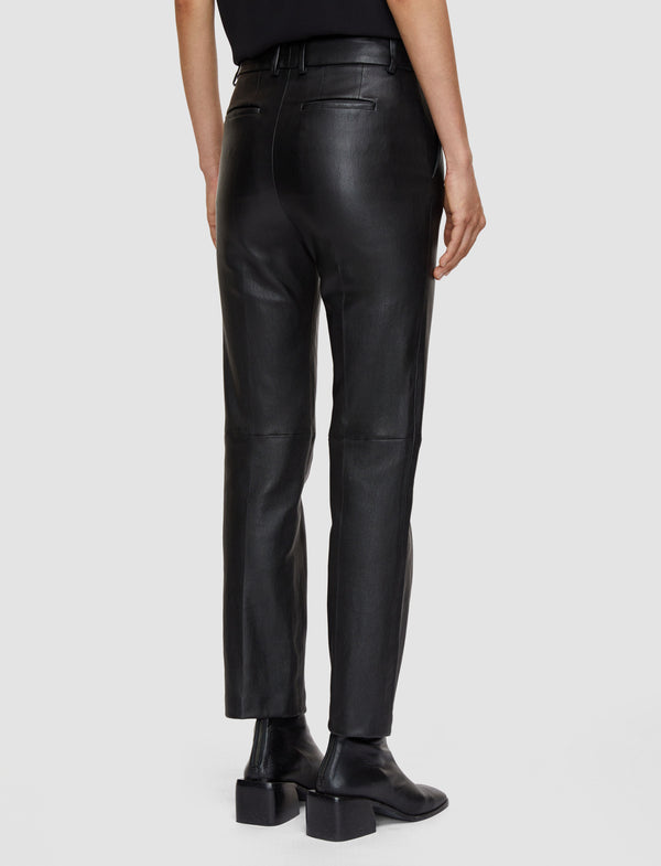 Joseph Coleman Leather Stretch Trousers Black