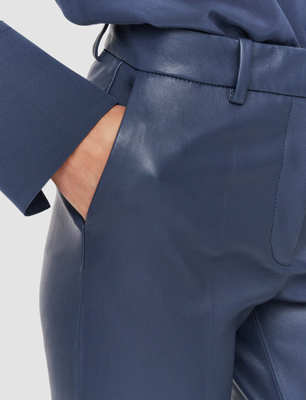 Joseph Coleman Leather Stretch Trousers Harbour