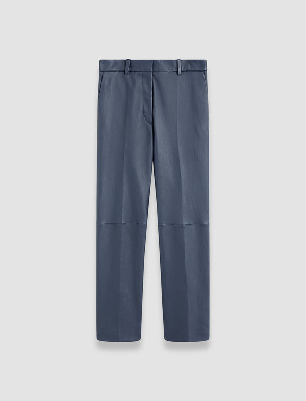 joseph Coleman Leather Stretch Trousers Harbour