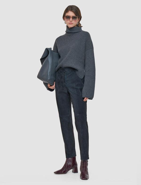 Joseph Coleman Suede Stretch Trousers Smoke