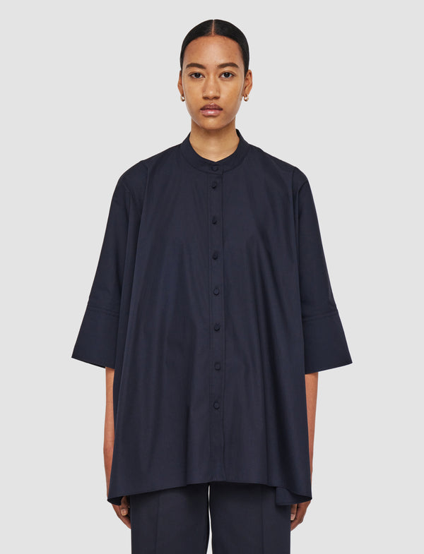Joseph Congo Poplin Cotton Shirt Navy
