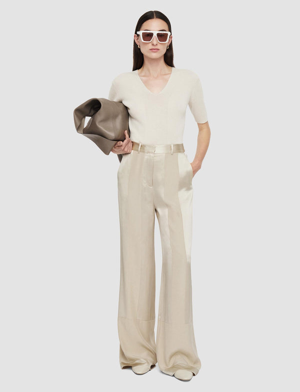 Joseph Corto Shiny Matte Satin Trousers Quail