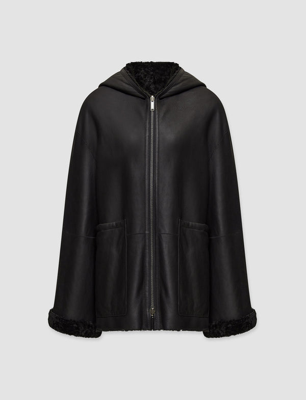 joseph Cosser Reversible Shearling Coat Black