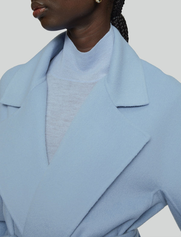 Joseph Costa Double Face Cashmere Coat Faded Sky