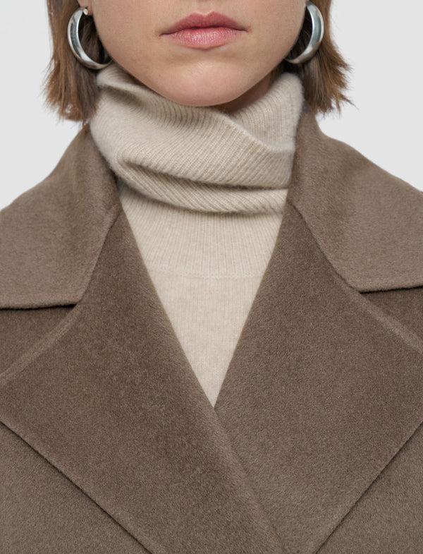 Joseph Costa Double Face Cashmere Coat Mushroom