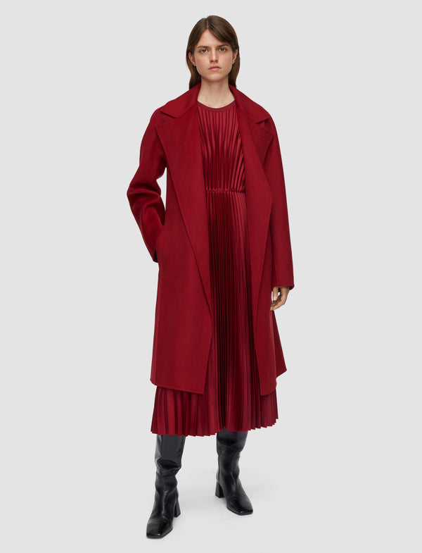 Joseph Costa Double Face Cashmere Coat Ruby