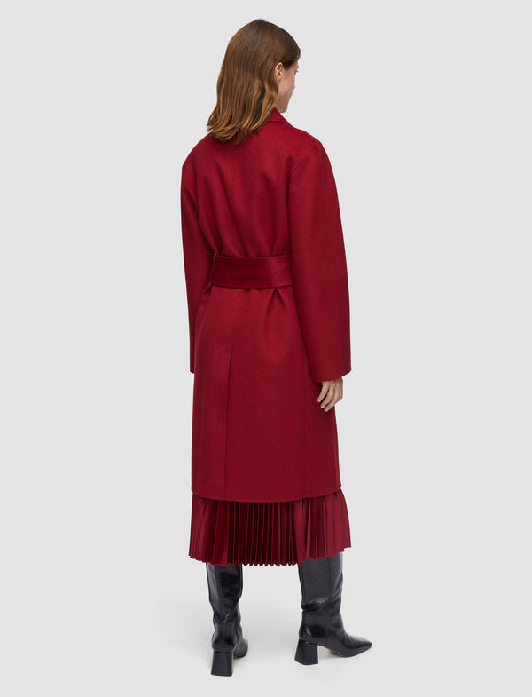 Joseph Costa Double Face Cashmere Coat Ruby